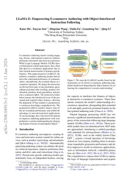 LLaMA-E: Empowering E-commerce Authoring with Object-Interleaved
  Instruction Following