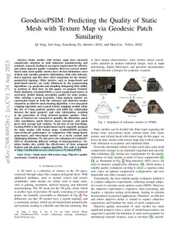 GeodesicPSIM: Predicting the Quality of Static Mesh with Texture Map via
  Geodesic Patch Similarity