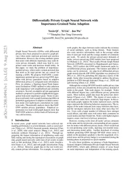 Differentially Private Graph Neural Network with Importance-Grained
  Noise Adaption