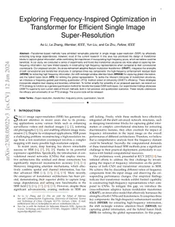 Exploring Frequency-Inspired Optimization in Transformer for Efficient
  Single Image Super-Resolution