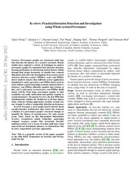 Kairos: Practical Intrusion Detection and Investigation using
  Whole-system Provenance