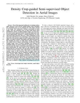 Density Crop-guided Semi-supervised Object Detection in Aerial Images
