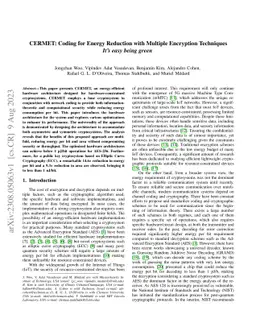 CERMET: Coding for Energy Reduction with Multiple Encryption Techniques
  -- $It's\ easy\ being\ green$