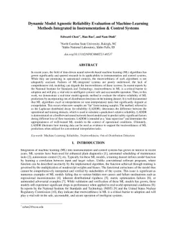 Dynamic Model Agnostic Reliability Evaluation of Machine-Learning
  Methods Integrated in Instrumentation & Control Systems