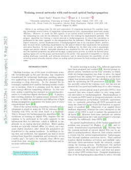 Training neural networks with end-to-end optical backpropagation