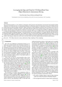 Leveraging the Edge and Cloud for V2X-Based Real-Time Object Detection
  in Autonomous Driving