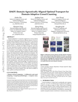 DAOT: Domain-Agnostically Aligned Optimal Transport for Domain-Adaptive
  Crowd Counting