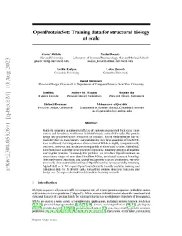 OpenProteinSet: Training data for structural biology at scale