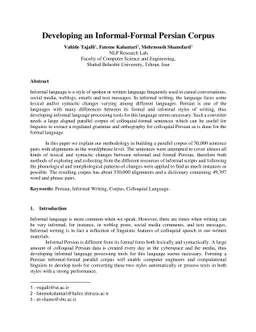 Developing an Informal-Formal Persian Corpus