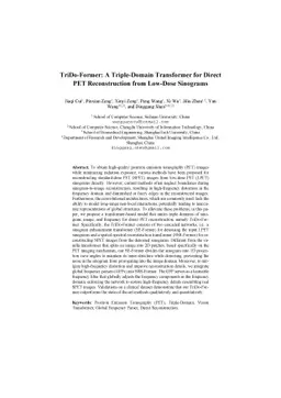 TriDo-Former: A Triple-Domain Transformer for Direct PET Reconstruction
  from Low-Dose Sinograms