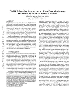 FINER: Enhancing State-of-the-art Classifiers with Feature Attribution
  to Facilitate Security Analysis