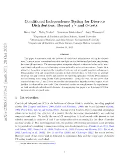 Conditional Independence Testing for Discrete Distributions: Beyond
  $χ^2$- and $G$-tests
