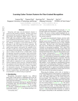 Learning Gabor Texture Features for Fine-Grained Recognition