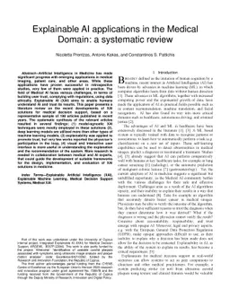 Explainable AI applications in the Medical Domain: a systematic review