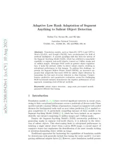 Adaptive Low Rank Adaptation of Segment Anything to Salient Object
  Detection