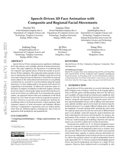 Speech-Driven 3D Face Animation with Composite and Regional Facial
  Movements
