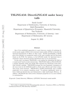 TSLiNGAM: DirectLiNGAM under heavy tails