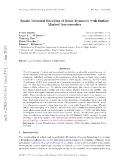 Spatio-Temporal Encoding of Brain Dynamics with Surface Masked
  Autoencoders