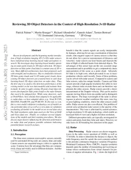 Reviewing 3D Object Detectors in the Context of High-Resolution 3+1D
  Radar