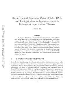On the Optimal Expressive Power of ReLU DNNs and Its Application in
  Approximation with Kolmogorov Superposition Theorem