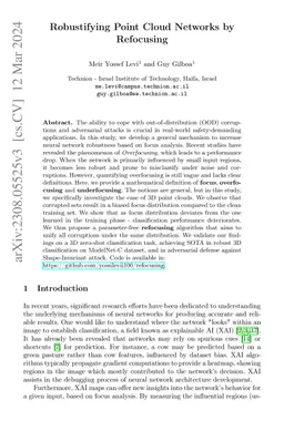 Robustifying Point Cloud Networks by Refocusing