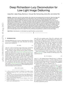 Deep Richardson-Lucy Deconvolution for Low-Light Image Deblurring