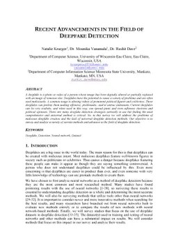 Recent Advancements In The Field Of Deepfake Detection