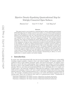 Bijective Density-Equalizing Quasiconformal Map for Multiply-Connected
  Open Surfaces