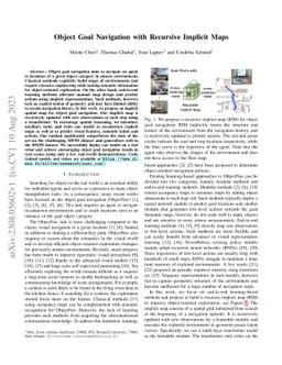 Object Goal Navigation with Recursive Implicit Maps