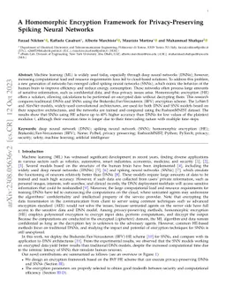 A Homomorphic Encryption Framework for Privacy-Preserving Spiking Neural Networks