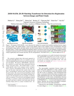 2D3D-MATR: 2D-3D Matching Transformer for Detection-free Registration
  between Images and Point Clouds