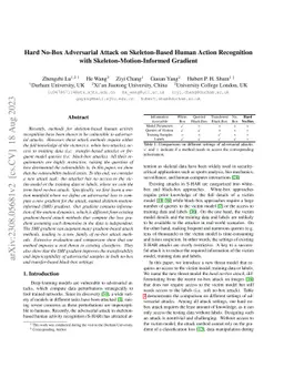 Hard No-Box Adversarial Attack on Skeleton-Based Human Action
  Recognition with Skeleton-Motion-Informed Gradient