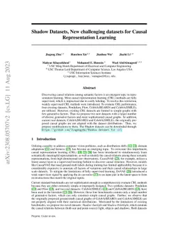 Shadow Datasets, New challenging datasets for Causal Representation
  Learning