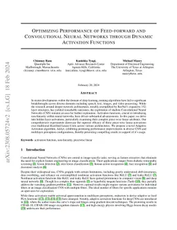 Optimizing Performance of Feedforward and Convolutional Neural Networks
  through Dynamic Activation Functions