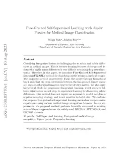 Fine-Grained Self-Supervised Learning with Jigsaw Puzzles for Medical
  Image Classification