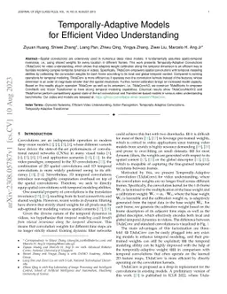 Temporally-Adaptive Models for Efficient Video Understanding