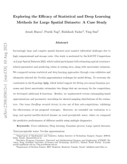 Exploring the Efficacy of Statistical and Deep Learning Methods for
  Large Spatial Datasets: A Case Study
