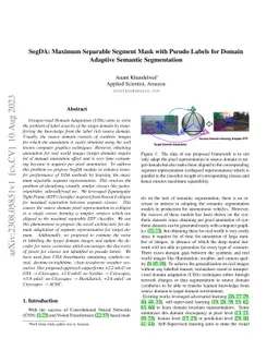SegDA: Maximum Separable Segment Mask with Pseudo Labels for Domain
  Adaptive Semantic Segmentation