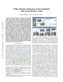 VERF: Runtime Monitoring of Pose Estimation with Neural Radiance Fields