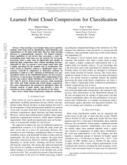 Learned Point Cloud Compression for Classification