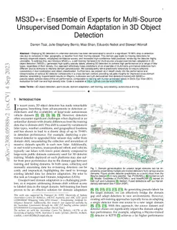 MS3D++: Ensemble of Experts for Multi-Source Unsupervised Domain
  Adaptation in 3D Object Detection