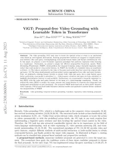 ViGT: Proposal-free Video Grounding with Learnable Token in Transformer