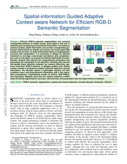 Spatial-information Guided Adaptive Context-aware Network for Efficient
  RGB-D Semantic Segmentation