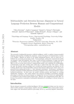 Multimodality and Attention Increase Alignment in Natural Language
  Prediction Between Humans and Computational Models
