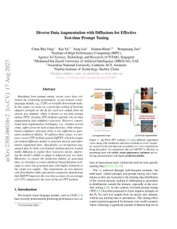 Diverse Data Augmentation with Diffusions for Effective Test-time Prompt
  Tuning