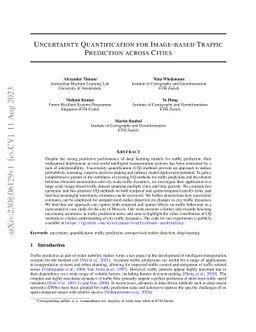 Uncertainty Quantification for Image-based Traffic Prediction across
  Cities