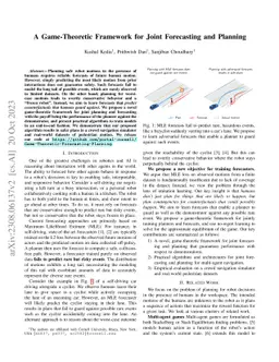 A Game-Theoretic Framework for Joint Forecasting and Planning