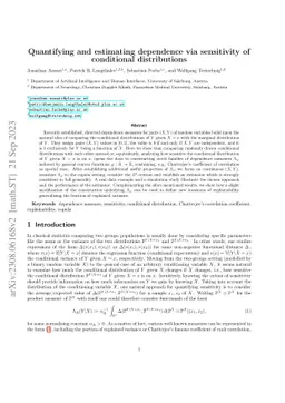 Quantifying and estimating dependence via sensitivity of conditional
  distributions