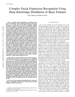 Complex Facial Expression Recognition Using Deep Knowledge Distillation
  of Basic Features