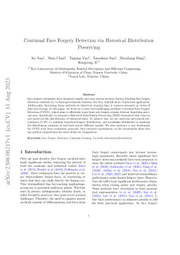 Continual Face Forgery Detection via Historical Distribution Preserving